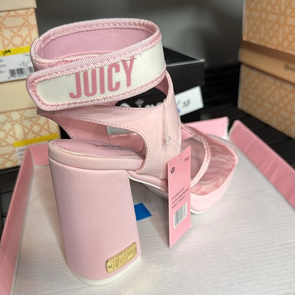 Juicy Couture Women's Graciela Heeled Sandals 7.5 Light Pink Block - Picture 6 of 7